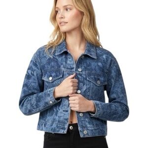Gap Cropped Floral Denim Icon Jacket